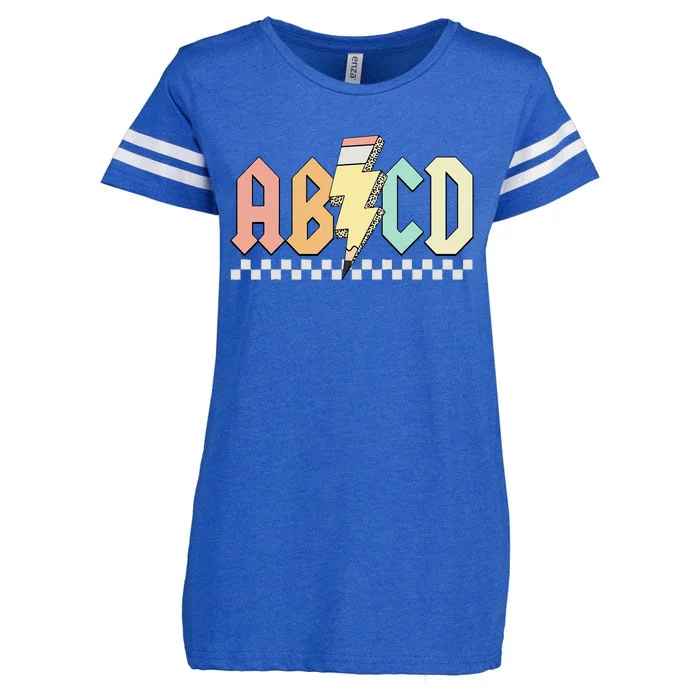 ABCD Back In Class Teachers Rock Back To School Pencil Enza Ladies Jersey Football T-Shirt