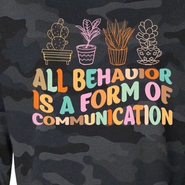 All Behavior Is A Form Of Communication Aba Therapy Cropped Pullover Crew