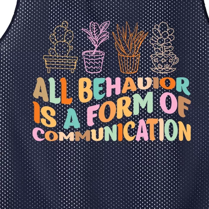 All Behavior Is A Form Of Communication Aba Therapy Mesh Reversible Basketball Jersey Tank