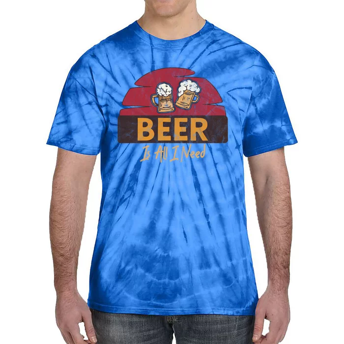 American Beer Is All I Need Retro Vintage Diet Health Cute Gift Tie-Dye T-Shirt