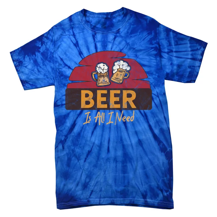 American Beer Is All I Need Retro Vintage Diet Health Cute Gift Tie-Dye T-Shirt