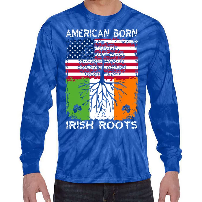 American Born Irish Roots St Patrick’s Day Ireland Flag Gift Tie-Dye Long Sleeve Shirt