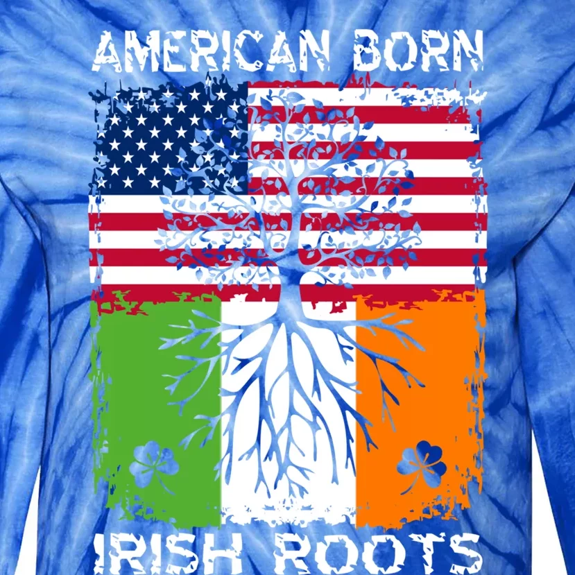 American Born Irish Roots St Patrick’s Day Ireland Flag Gift Tie-Dye Long Sleeve Shirt