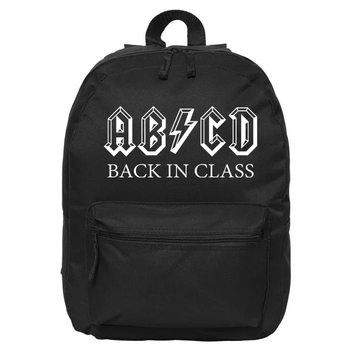 ABCD Back In Class Back To School Funny Teacher 16 in Basic Backpack