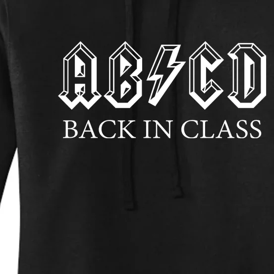 ABCD Back In Class Back To School Funny Teacher Women's Pullover Hoodie