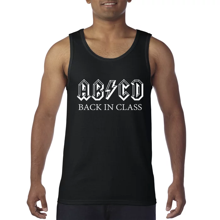 ABCD Back In Class Back To School Funny Teacher Tank Top