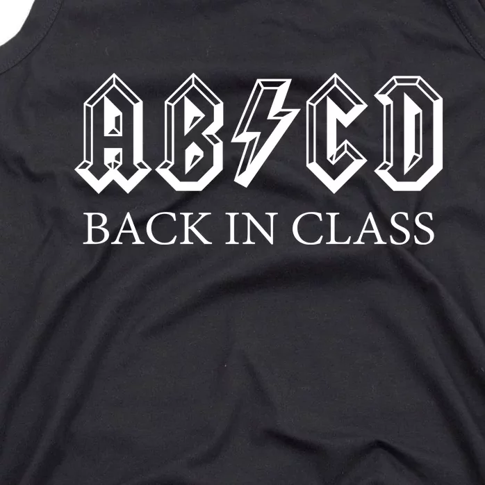 ABCD Back In Class Back To School Funny Teacher Tank Top