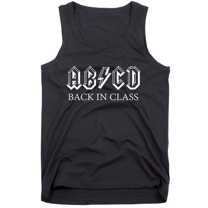 ABCD Back In Class Back To School Funny Teacher Tank Top