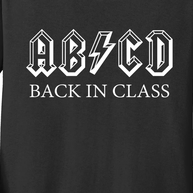 ABCD Back In Class Back To School Funny Teacher Kids Long Sleeve Shirt