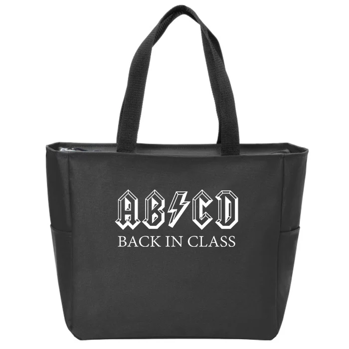 ABCD Back In Class Back To School Funny Teacher Zip Tote Bag