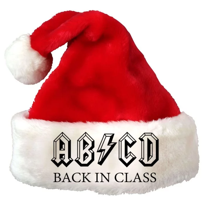 ABCD Back In Class Back To School Funny Teacher Premium Christmas Santa Hat