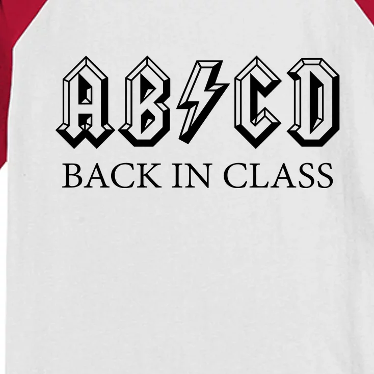 ABCD Back In Class Back To School Funny Teacher Kids Colorblock Raglan Jersey