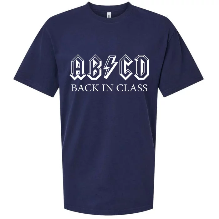 ABCD Back In Class Back To School Funny Teacher Sueded Cloud Jersey T-Shirt