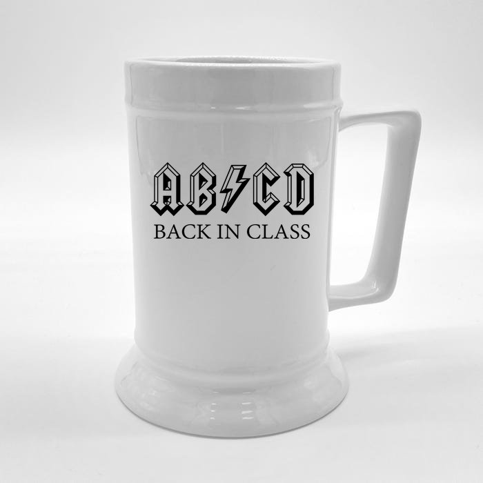 ABCD Back In Class Back To School Funny Teacher Front & Back Beer Stein