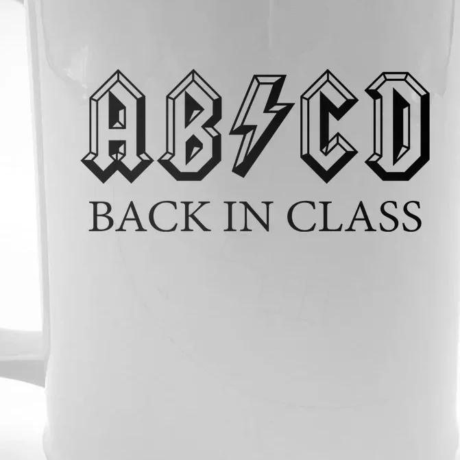 ABCD Back In Class Back To School Funny Teacher Front & Back Beer Stein