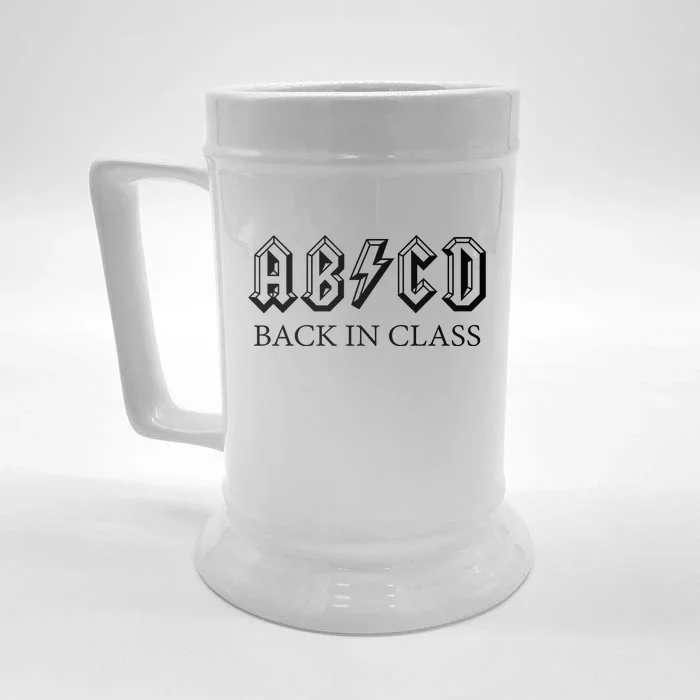 ABCD Back In Class Back To School Funny Teacher Front & Back Beer Stein