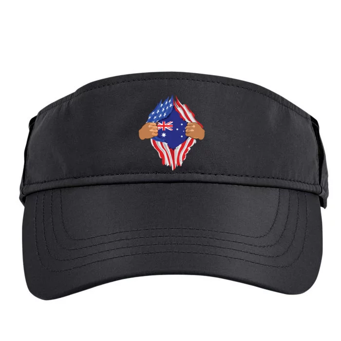 Australian Blood Inside Me Australia Flag Gift Adult Drive Performance Visor