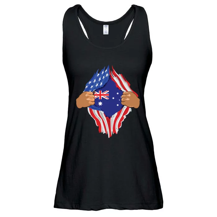 Australian Blood Inside Me Australia Flag Gift Ladies Essential Flowy Tank