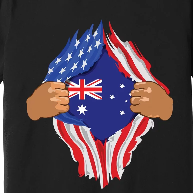 Australian Blood Inside Me Australia Flag Gift Premium T-Shirt