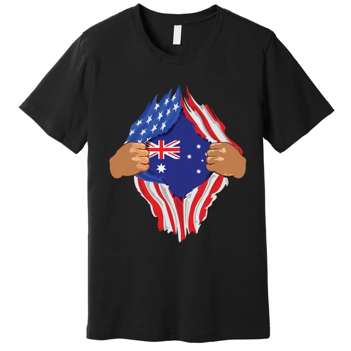 Australian Blood Inside Me Australia Flag Gift Premium T-Shirt