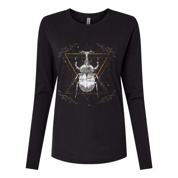 Animal Beetle Insect Occult Bug Womens Cotton Relaxed Long Sleeve T-Shirt