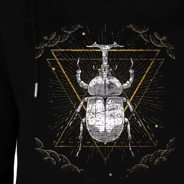 Animal Beetle Insect Occult Bug Womens Funnel Neck Pullover Hood