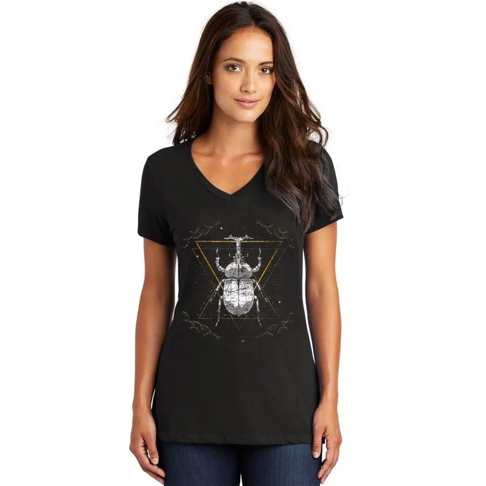 Animal Beetle Insect Occult Bug Women's V-Neck T-Shirt