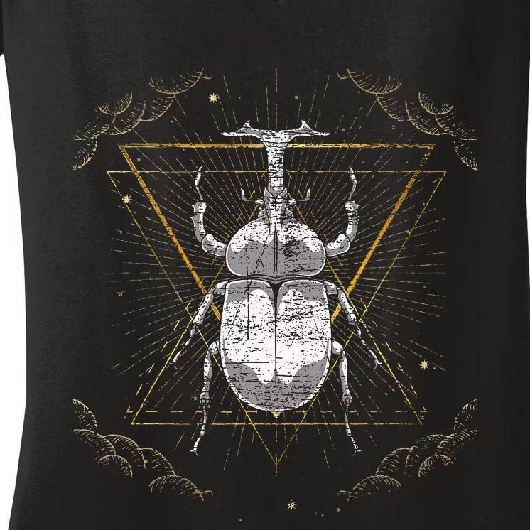 Animal Beetle Insect Occult Bug Women's V-Neck T-Shirt