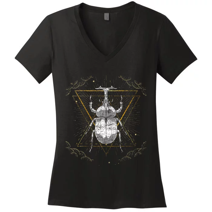 Animal Beetle Insect Occult Bug Women's V-Neck T-Shirt