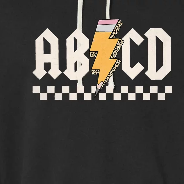 ABCD Back In Class First Day Back To School Teacher Student Garment-Dyed Fleece Hoodie