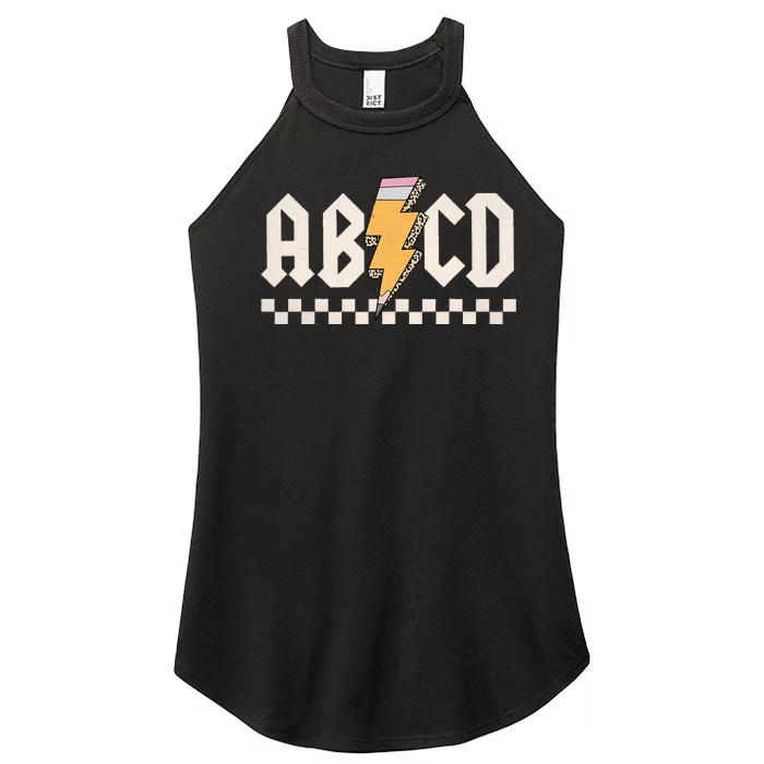 ABCD Back In Class First Day Back To School Teacher Student Women’s Perfect Tri Rocker Tank