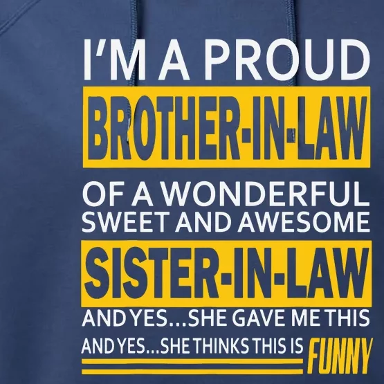 A Brother In Law Awesome Sister In Law Performance Fleece Hoodie