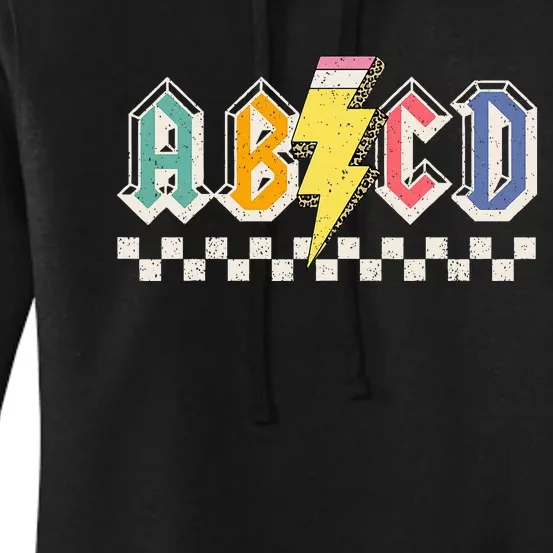 Abcd Back In Class First Day Back To School Teacher Women's Pullover Hoodie