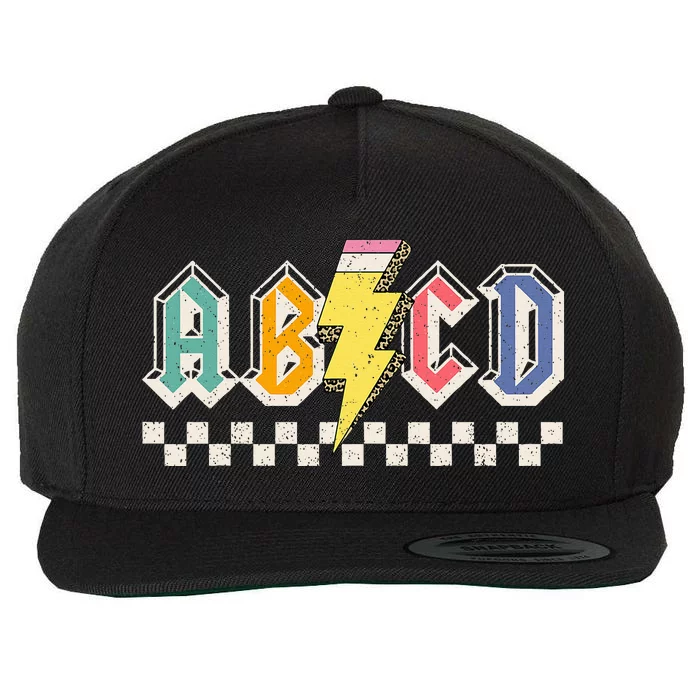 Abcd Back In Class First Day Back To School Teacher Wool Snapback Cap