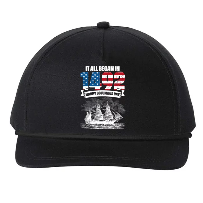 All Began In 1492 American Italian Christopher Columbus Day Snapback Five-Panel Rope Hat