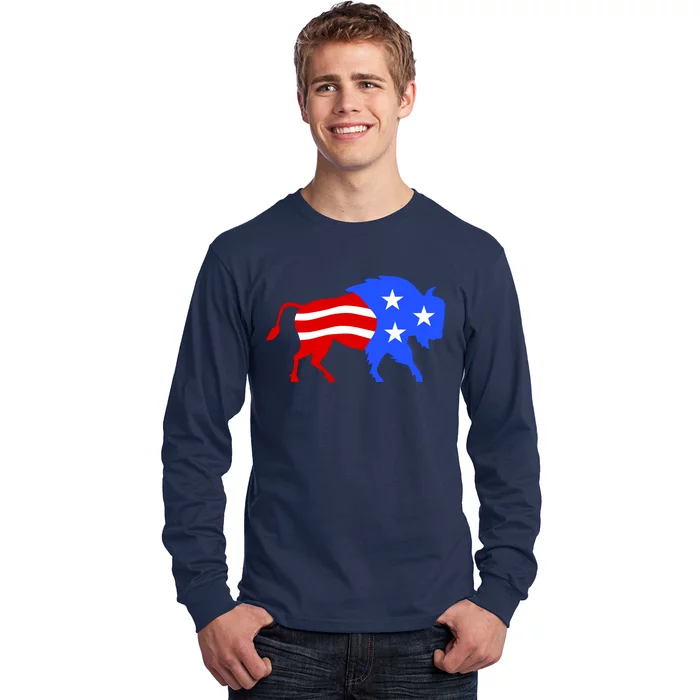 American Bison Illustration Long Sleeve Shirt