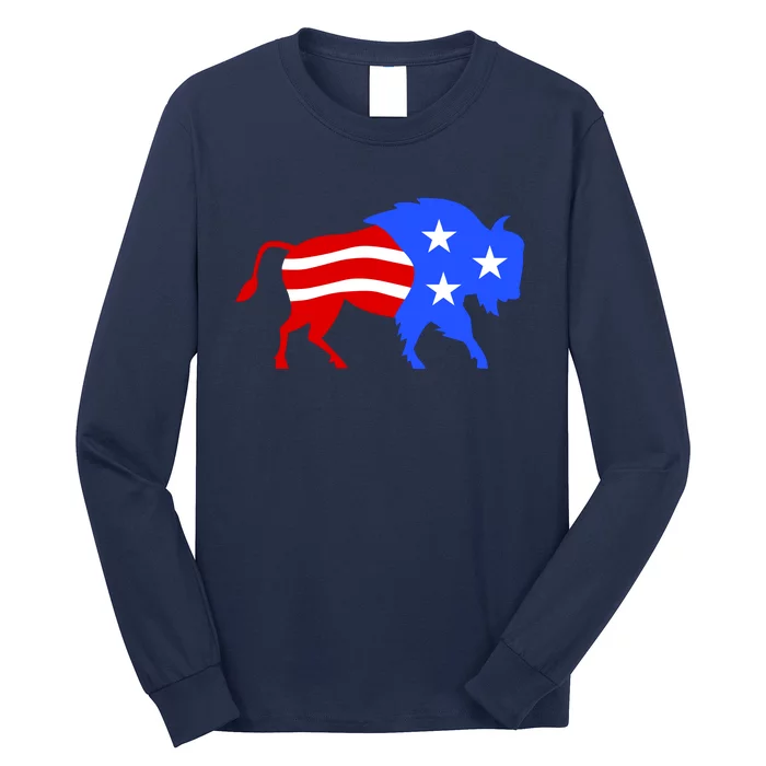 American Bison Illustration Long Sleeve Shirt