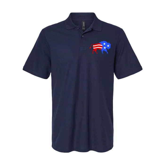 American Bison Illustration Softstyle Adult Sport Polo