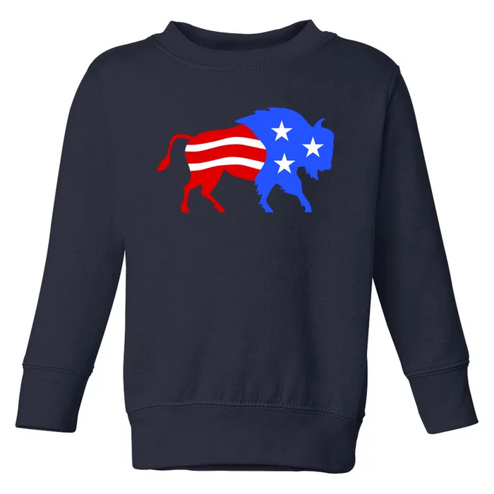 American Bison Illustration Toddler Sweatshirt