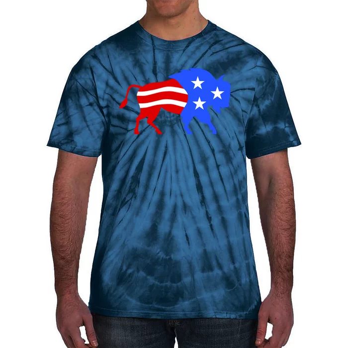 American Bison Illustration Tie-Dye T-Shirt