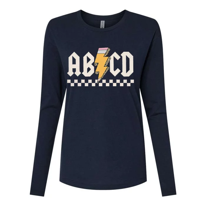 Abcd Back In Class First Day Back To School Teacher Student Womens Cotton Relaxed Long Sleeve T-Shirt