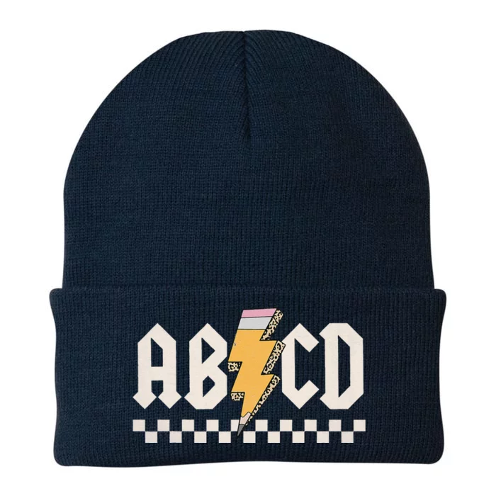 Abcd Back In Class First Day Back To School Teacher Student Knit Cap Winter Beanie