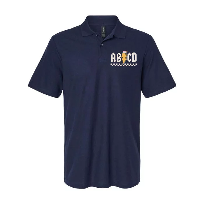 Abcd Back In Class First Day Back To School Teacher Student Softstyle Adult Sport Polo