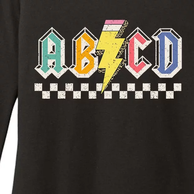 Abcd Back In Class First Day Back To School Teacher Student Womens CVC Long Sleeve Shirt