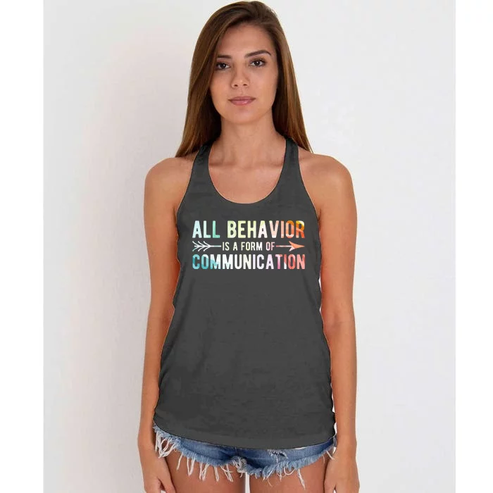 All Behavior Is A Form Of Communication Women's Knotted Racerback Tank