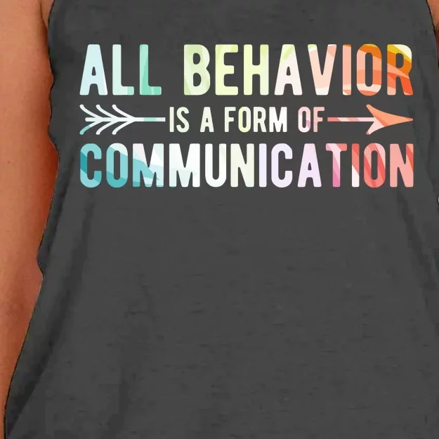 All Behavior Is A Form Of Communication Women's Knotted Racerback Tank