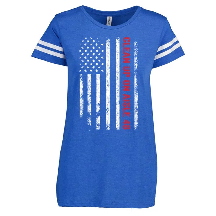 Anti Biden Impeach 46 8646 Clean Up On Aisle 46 Pro USA Flag Enza Ladies Jersey Football T-Shirt