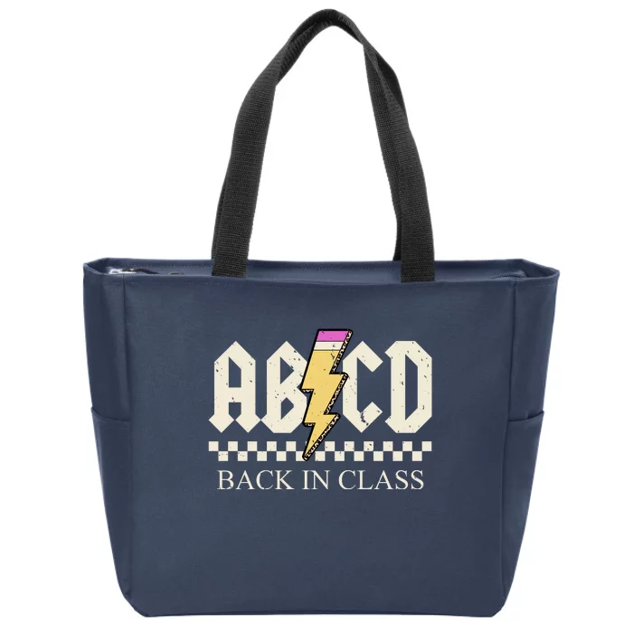 ABCD Back In Class Rock Vintage School Zip Tote Bag