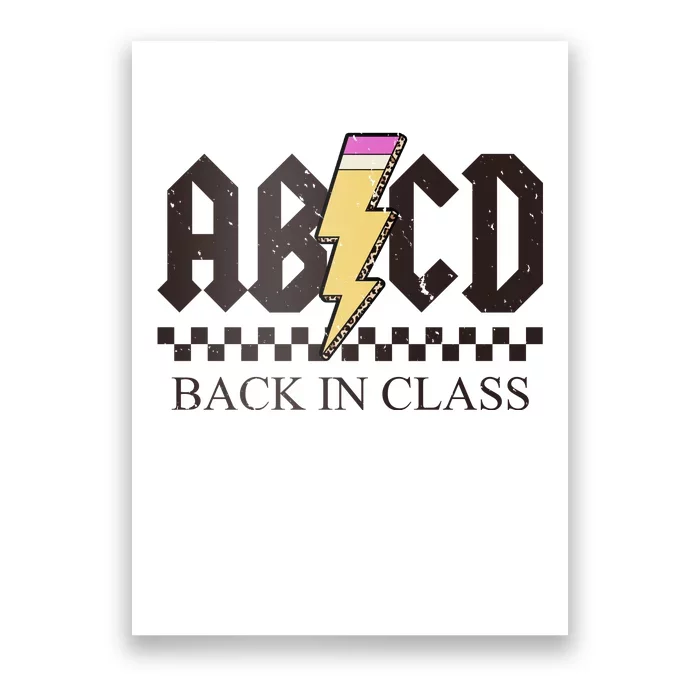 ABCD Back In Class Rock Vintage School Poster