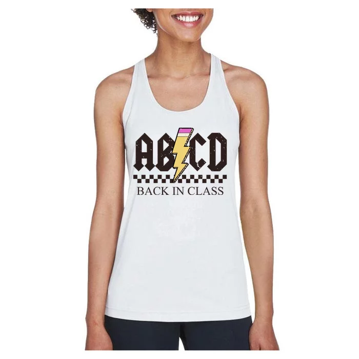 ABCD Back In Class Rock Vintage School Women's Racerback Tank